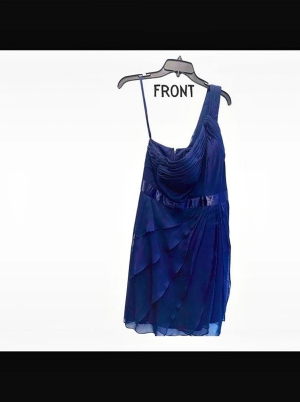 Adrianna Papell Navy Blue One Shoulder Dress Size 10
